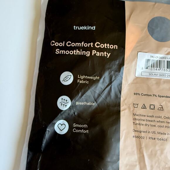 New truekind Black Cool Comfort Cotton Smoothing Panty Large - Picture 9 of 11